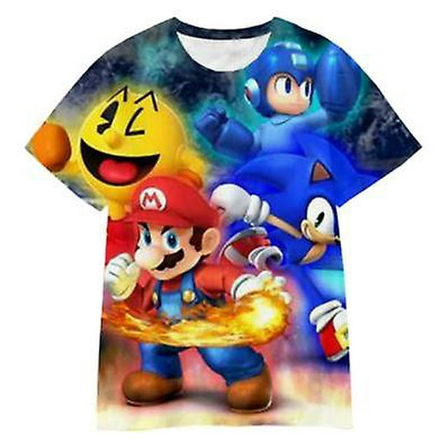 Garçons Filles Enfants Jeux Mario T-shirts Mode à Manches Courtes Impression 3d