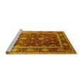 thumbnail image 2 of Ahgly Company Machine Washable Indoor Round Oriental Yellow Industrial Area Rugs, 7' Round, 2 of 4