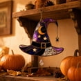 thumbnail image 3 of Halloween Witch Hat Hanging Ornament, Halloween Moonlight Witch Hat Window Hanging Sun Catcher, Halloween Decoration Indoor Outdoor for Home & Party, Gift, 3 of 6