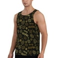 thumbnail image 2 of Pofeuu Gold Pinecone Merry Christmas Print Men's Workout Tank Tops Sleeveless Muscle Gym Shirt Quick Dry-3X-Large, 2 of 7