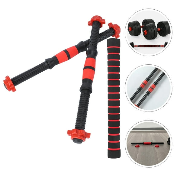 PENIKOKO Red Dumbbell Connector Bar for Home Fitness PVC Steel Foam Durable Exercise Equipment 28.5 Inch