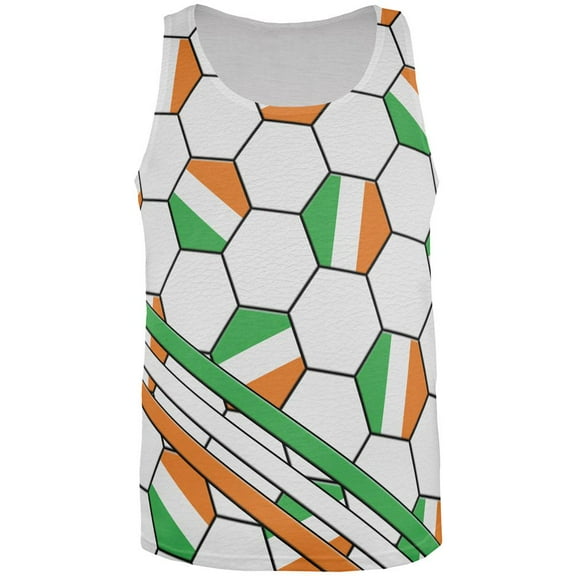 World Cup Ireland Soccer Ball All Over Mens Tank Top Multi 3X-LG