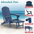 thumbnail image 4 of Hidpriva Outdoor Folding Adirondack Chair Set of 2 with Ottoman and Cup Holder, HDPE Weather Resistant Fire Pit Chair with Retractable Footrest, Blue, 4 of 7