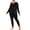 B Black, variant on Plus Size Thermal Underwear for Women Fleece Lined Long Johns Base Layer Top and Bottom Set,1X-5X