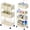 Off White, variant on 2In1 Baby Diaper Caddy & 3-Tier Rolling Diaper Cart, Diaper Caddy Organizer Cart with Dividers, Mobile Metal Utility Cart for Nursery Essentials, Detachable Bedside Cart, Large Capacity