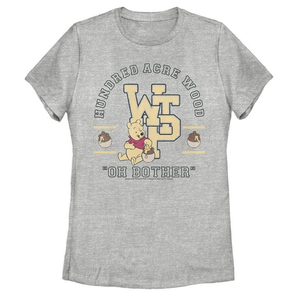 Women's Winnie the Pooh Bear Collegiate Graphic Tee Athletic Heather Small