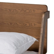 Baxton Studio Sadler Queen Size Mid-Century Modern Wood Platform Bed, Ash Walnut