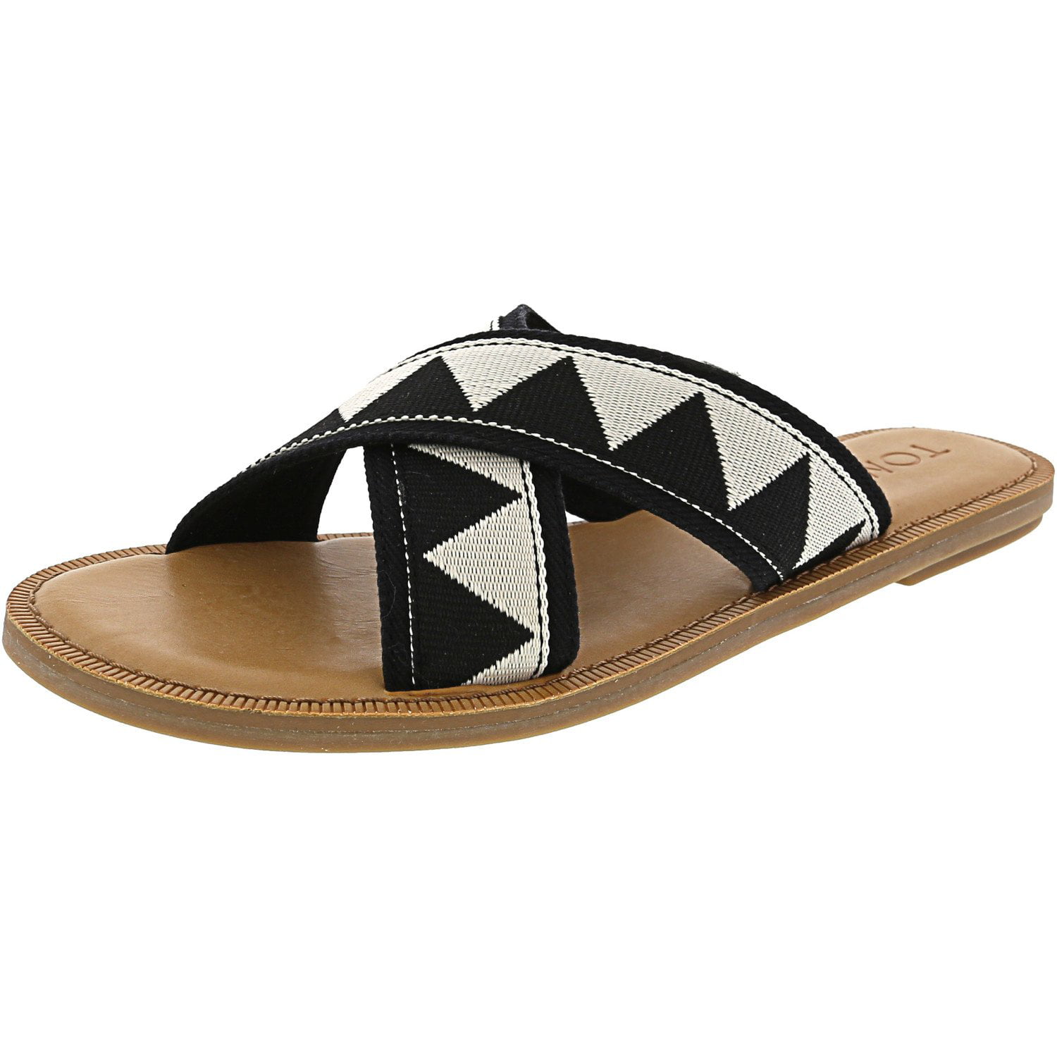 toms black geometric women's viv sandals