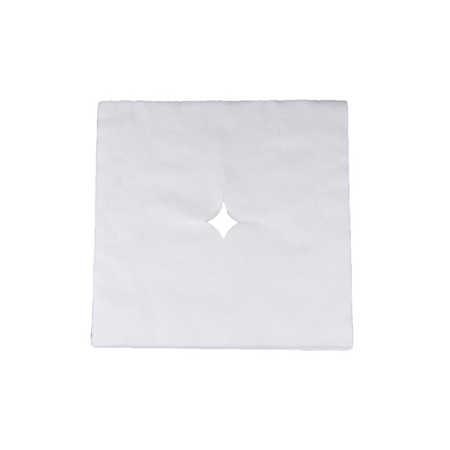 Vogacara 100 piezas Toalla de un solo Funda de almohada para tumbarse Agujeros no tejidos de un solo Almohadilla de superposición facial masajeadores Blanco Agujero cuadrado Vogacara CE014891-04