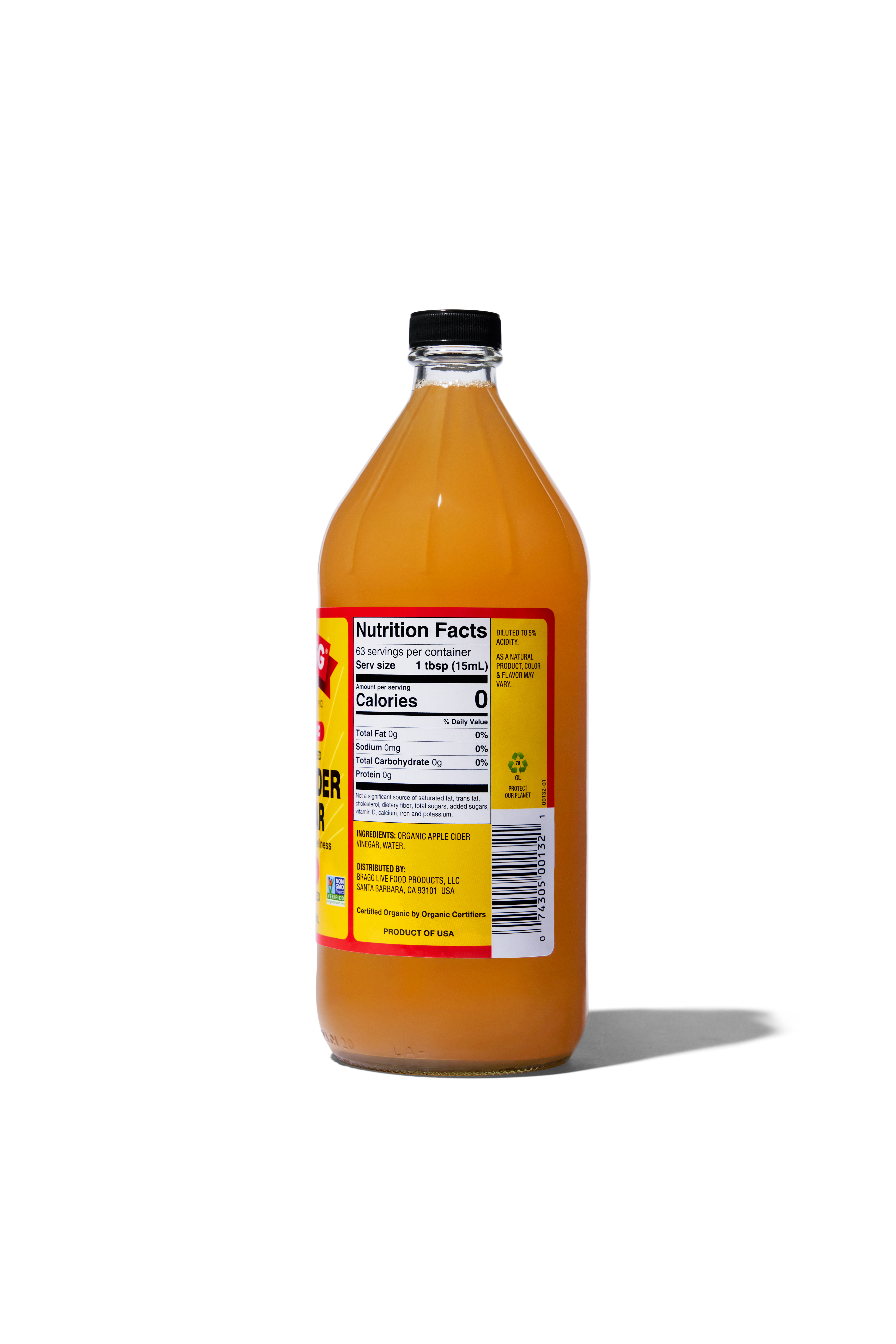 Bragg Organic Apple Cider Vinegar with the Mother, Raw and Unfiltered, 32 fl oz - image 2 of 5