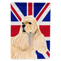 Cocker Spaniel Buff with English Union Jack British Flag Garden Flag