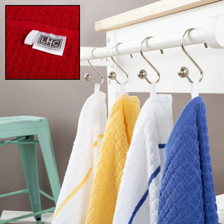 KITCHEN AID KITCHEN TOWELS (2) ORANGE WHITE WIDE STRIPES 100% COTTON NIP