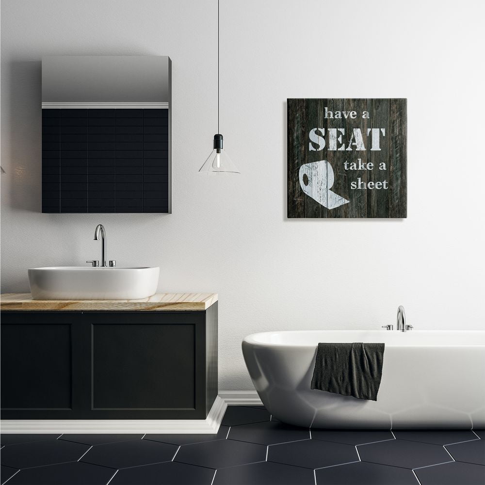 Stupell Industries Have a Seat Take A Sheet Rustic Bathroom, 24 x 24, Design by Carol Robinson