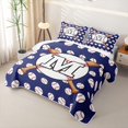 thumbnail image 3 of Erosebridal Personalized Initial M Baseball Print Twin Quilt Set for Boys Girls,Teens Sport Theme Twin Coverlet Set, 3 of 7