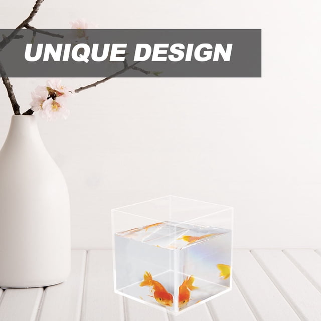 CHICHUMID Stylish Transparent Betta Fish Tank Multi Use Acrylic Aquarium for Indoor Spaces