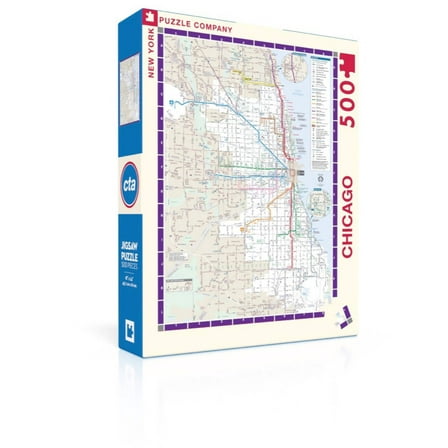 New York Puzzle Company Chicago Transit Map 500 Piece Jigsaw Puzzle