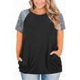 thumbnail image 1 of Top tipo túnica de manga corta a rayas con bolsillos 4XL para mujer talla grande Sincero Electrónica, 1 of 3
