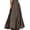 Coffee, variant on Women's Casual Solid Color Pleated A-Line Maxi Skirt Large Swing Floor Length Skirt - Beige L