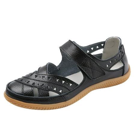 

Pyhlmscde Women s Sandal Closed Round Toe Hollow Breathable Soft Comfortable Cushioned Casual Sandals Strap Tie Non Slip Shoes