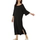 thumbnail image 4 of Camisones de noche para mujeres INSPIRE CHIC, vestidos de dormir de manga 3/4, color negro, 4 of 6