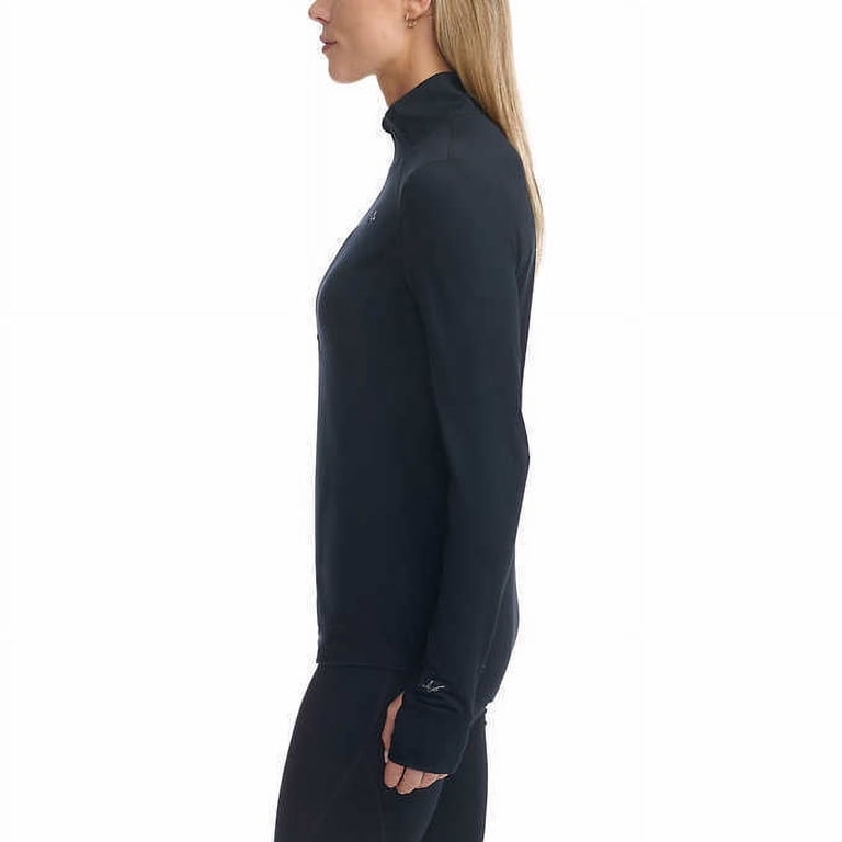 Deep Paradox ブラック 　トレーナーウェア L Paradox Ladies' 1/4 Zip Merino Wool Blend Base Layer Top, Black