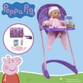 thumbnail image 4 of Peppa Pig: Stroll N' Feed 8pc Set - Purple, Pink, Flowers - Stroller, Highchair, Handbag, Feeding Accessories, For Dolls Up To 18", Kids Toy Ages 3+, 4 of 6