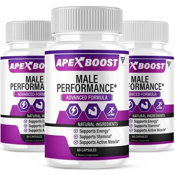 (3 Pack) Apex Boost Male Pills, ApexBoost Advanced Formula (180 Capsules)
