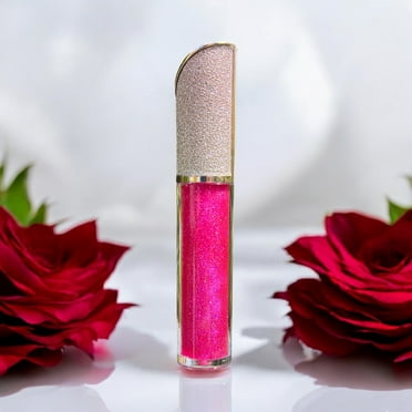 Rose Red Lip Gloss Holographic Glitter and Sheer Moisturizing Women's- Ladie's-Teen's Sparkle
