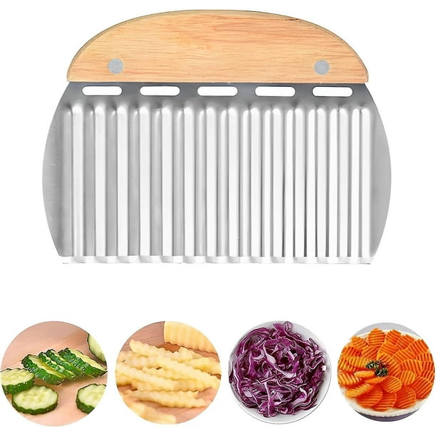 Stainless Steel Wave Cutter Potato Cutter for Potatoes,Crinkles,Chips and Fruits,Vegetable Blade with Wavy Edge