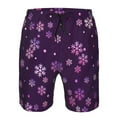 thumbnail image 3 of Salouo Purple Snow Flakes Pattern Swim Trunks for Men,Men's Hawaiian Bathing Suit Swimsuits Quick Dry Swimming Board Shorts Beach Shorts with Pockets-Medium, 3 of 6
