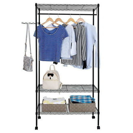 Zimtown Closet System Storage Organizer Garment Rack Portable Clothes Hanger Dry