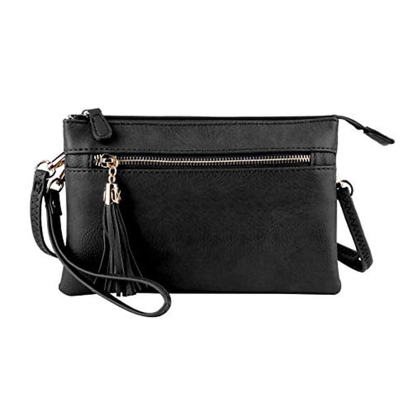 Bolso bandolera para mujer Solene ligero con múltiples compartimentos Negro