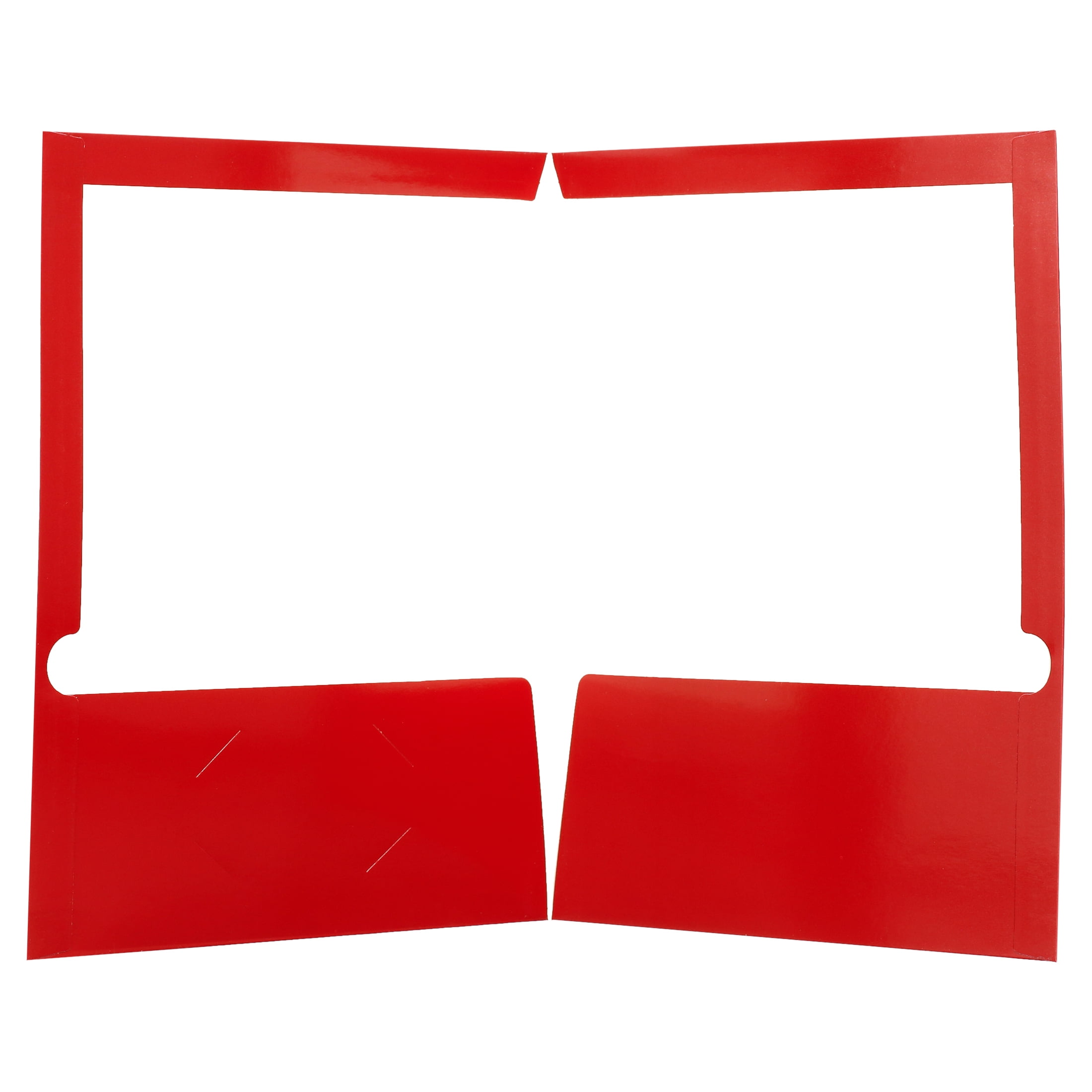 2 Pocket Glossy Laminated Paper Folders, Assorted Colors, Letter Size, Paper Portfolios by Better Office Products, Box of 25 Assorted Color Folders (no prongs)