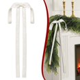 thumbnail image 2 of 1Pcs Soft Velvet Christmas Bow Ornament,Velvet Ribbon Bow Christmas Tree Decoration,11.81x19.68 inch Xmas Ornaments for Tree Home Party Front Door Wreath Garland Holiday Decor(Z7-White), 2 of 2