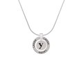 thumbnail image 2 of Delight Jewelry Silvertone Disc 1/2'' Initial - y - Laugh Ring Charm Necklace, 18", 2 of 4