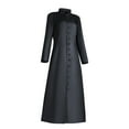 thumbnail image 1 of Sales Aqestyerly Womens Tops Winter Woman Solid Long-Sleeved Button Robe Costume Cosplay Chaplaincy Coat Plus Size, 1 of 3