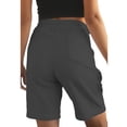 thumbnail image 3 of Kmbangi Women Loose Shorts, Solid Color Elastic Waist Straight-leg Pants, 3 of 6