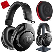 Audio Technica ATH-M20xBT M20x Bluetooth Wireless Professional Monitor Headphones Bundle with Deco Gear Pro Audio Headphone Stand, Deco Gear Hard Body Headphone Case and Microfiber Cleaning Cloth