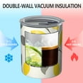 thumbnail image 2 of 12oz Coffee Tumblers Yellow and Gray Leaves Modern Art Stainless Steel Vacuum Insulated Travel Tumbler Coffee Cups Mug with Lid and Straw with Cleaning Brush for Cold & Hot Drinks, 2 of 5