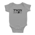 thumbnail image 3 of 1 Pc Twin Baby A/B Baby Girls Boys Bodysuit Short Sleeves Jumpsuit (Gray, 0-3M), 3 of 5