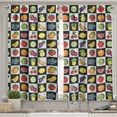 thumbnail image 2 of Ambesonne Black and White Valance & Curtain, Kitchen Fruits, 55"x30", Multicolor, 2 of 6