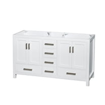 Wyndham Collection Sheffield 59" No Mirror Wood Double Bathroom Vanity in White