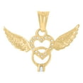 thumbnail image 2 of 10K Yellow Gold CZ Women's Love Charm Flying Heart w/ Engagement Ring Pendant, 2 of 3
