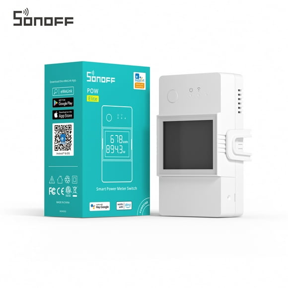 SONOFF POWR320D Elite Smart Power Meter Switch,Smart Wi-Fi Wireless Light Switch Works with Alexa Google Home Assistant, Universal DIY Module for Smart Home