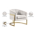 thumbnail image 4 of Meridian Furniture Carter Cream Velvet Accent Chair with Stainless Steel Base, 4 of 9