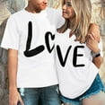 thumbnail image 6 of White Business Casual Outfits for Women, Short Sleeve Summer Clothes for Women, Valentine's Day Spring Shirts for Women 2024, Men And Women With Valentine's Day Love Printed Couple T Shirt Top, 6 of 7