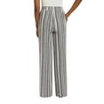 thumbnail image 3 of Briggs Women's Wide Leg Lightweight Linen Blend 2 Pockets Stripe Pants, 3 of 3