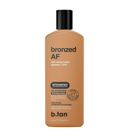 b.tan Sun Tanning Lotion | Tan Accelerator Bronzing Lotion - Intensifier Brown Bronzing Lotion, No SPF, Packed with DHA Boosters, Mango Butter & Peptides, Austrailian Brand, 8.45 Fl Oz
