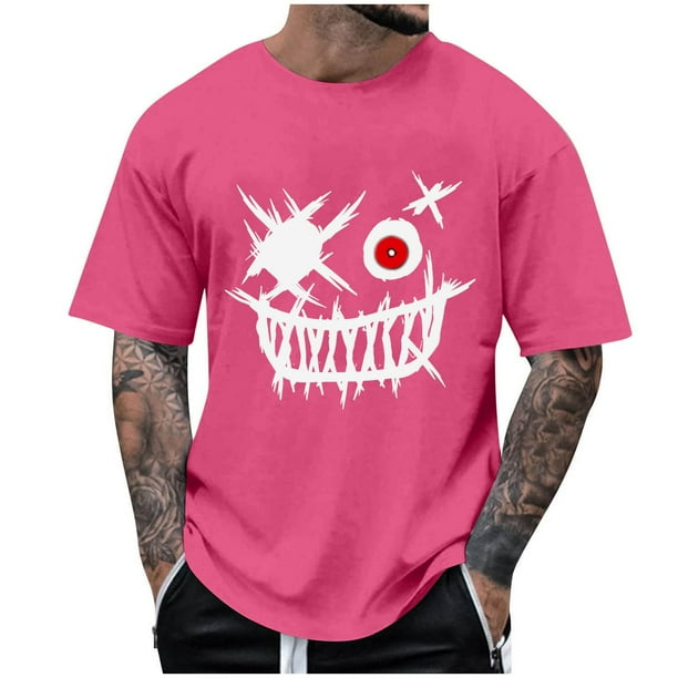Camisetas de Cuello de la Tripulación de los Hombres de Poliéster Impreso en Seco Rápido, Cuello Redondo de Corte 3D para Gimnasio, Carrera, Ciclismo Y Ocasional