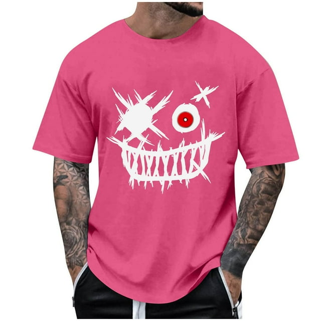 T-Shirts à Col Rond pour Hommes Séchage Rapide Imprimé Polyester, Coupe 3D Col Rond Haut Athlétique pour Gym, Course, Cyclisme & Décontracté